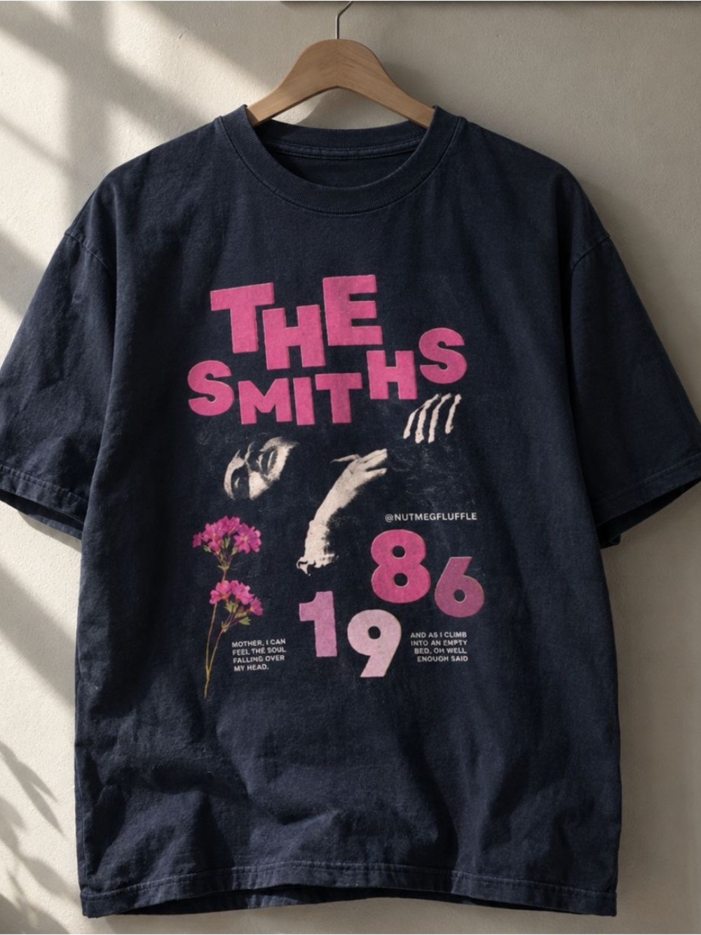 Gildan Navy Tee with Pink Graphic - "The Smiths" 1986 Design